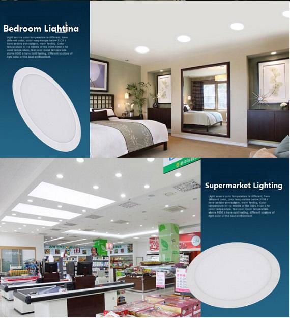 Elegant Design Super Slim Round LED panel light 3W 6W 9W 12W/ 15W 18W 24W 48W 5