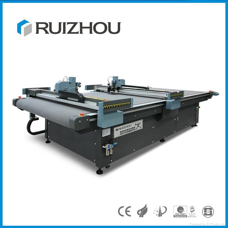 Digitial cutting machine with two cutting heads for shoes of leather 2