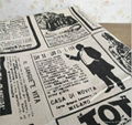  wholesale Industrial Times Newspaper printed linen cotton fabric for table 5