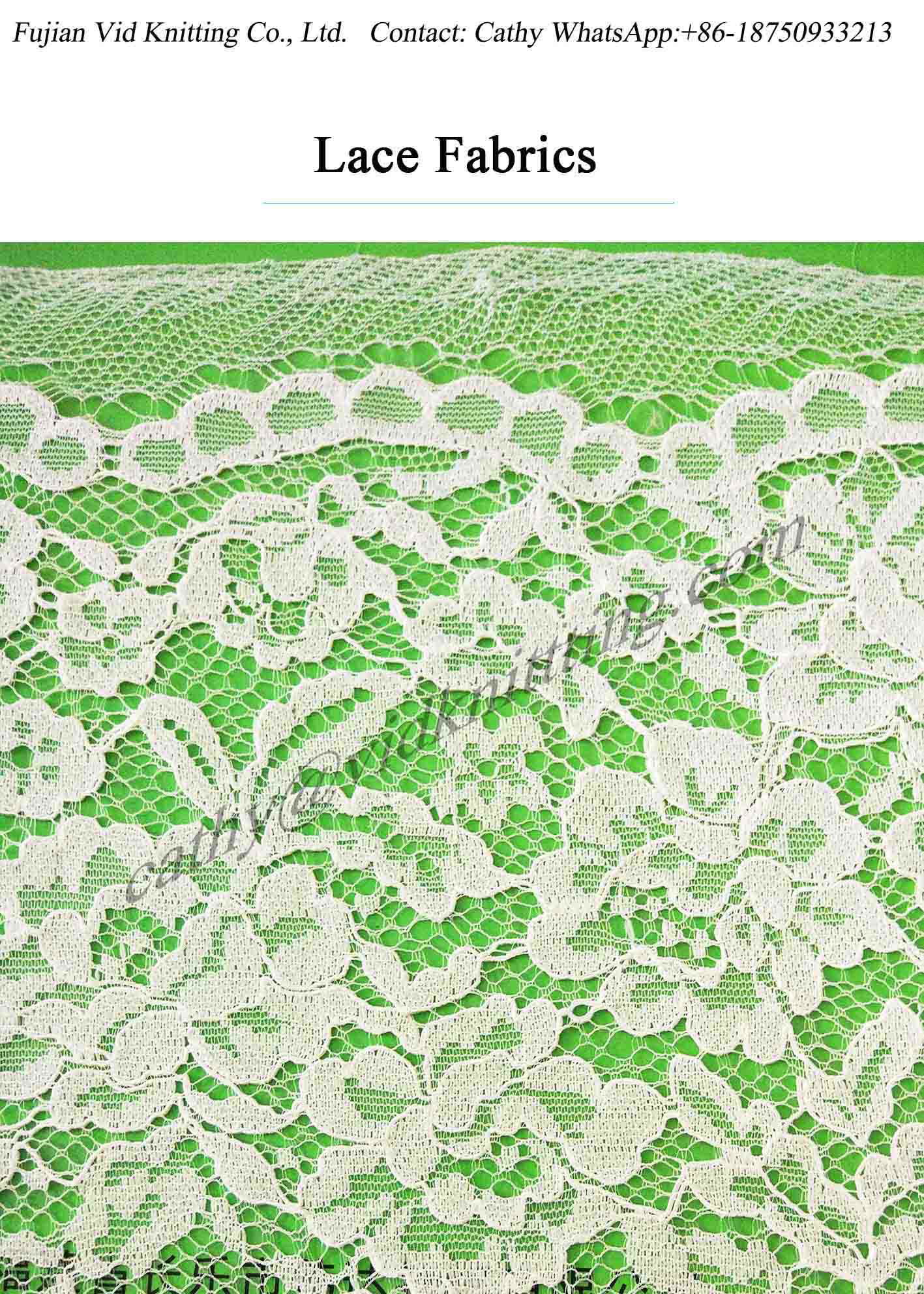Polyester Lace Fabric for Lady Garments
