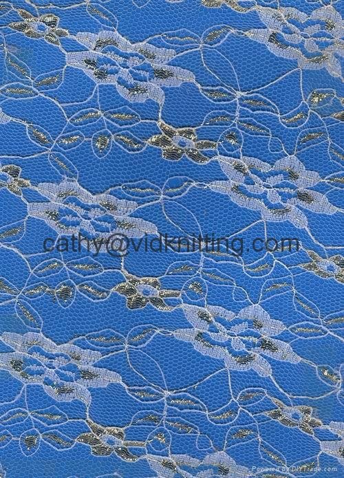 Metalic / Lurex Galloon Lace Fabrics for Lady Gown