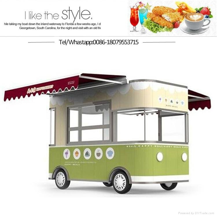 Stainless steel mobile food truck ice cream cart hot dog Snack car