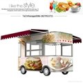 Stainless steel mobile food truck ice cream cart hot dog Snack car 2