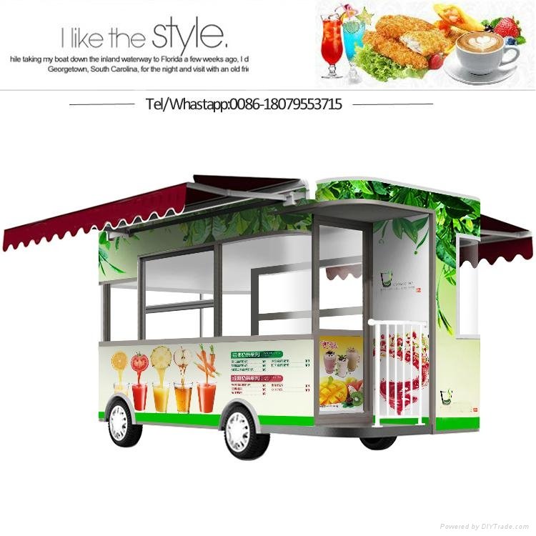 Stainless steel mobile food truck ice cream cart hot dog Snack car 4