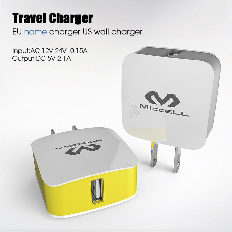 Veaqee Dual USB travel Charger EU home charger US wall mobile phone charger 3