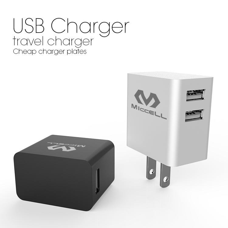 USB built-in Micro Cable EU/US Plug cell phone charger with cable