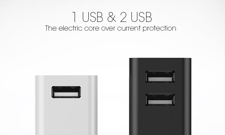 USB built-in Micro Cable EU/US Plug cell phone charger with cable 3