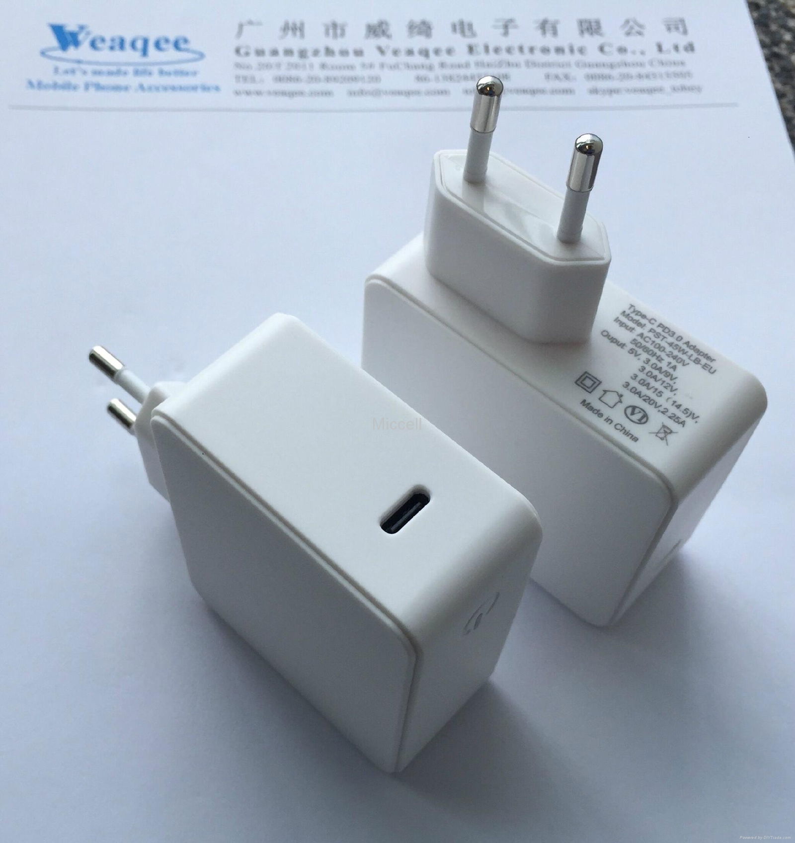 Type-c PD3.0 ADAPTER TYPE C 45W CHARGER  QC3.0 FAST CHARGER