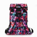 Bistar Galaxy Red Flower Print Best Travel Simpe Backpack With Rope Bag 3