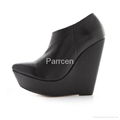 Parrcen Women's Black Leather Platfrom