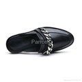 Parrcen Women's flast shoes black leather mule 4
