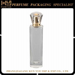 custom Design perfume glass bottle 100ml with sprayer pump and cap