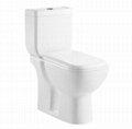 Square Design Two Pieces Ceramic Toilet Bowl with BIg Outlet Hole