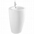 Classical pedestal wash hand basin ceramic bathroom sink free standing basin 