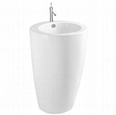 Classical pedestal wash hand basin ceramic bathroom sink free standing basin 