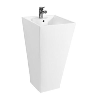 Ceramic square one piece free standing pedestal square basin