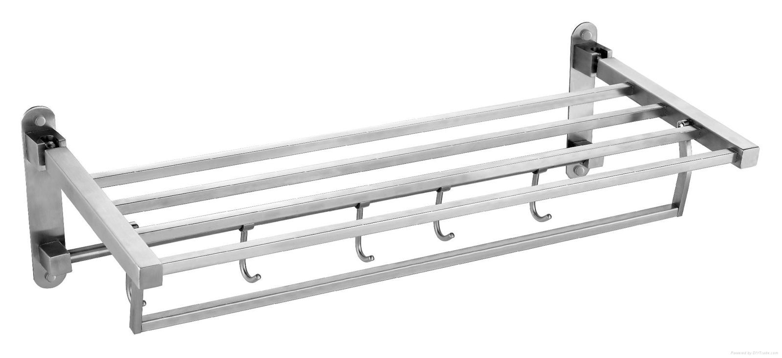 Wall mounted unique 304 SS double extension towel bars double towel shelf