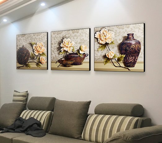 Home decoration 3d resin flower oil painting for home