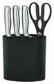 4 piece sandwich handle knife set with black holder 2