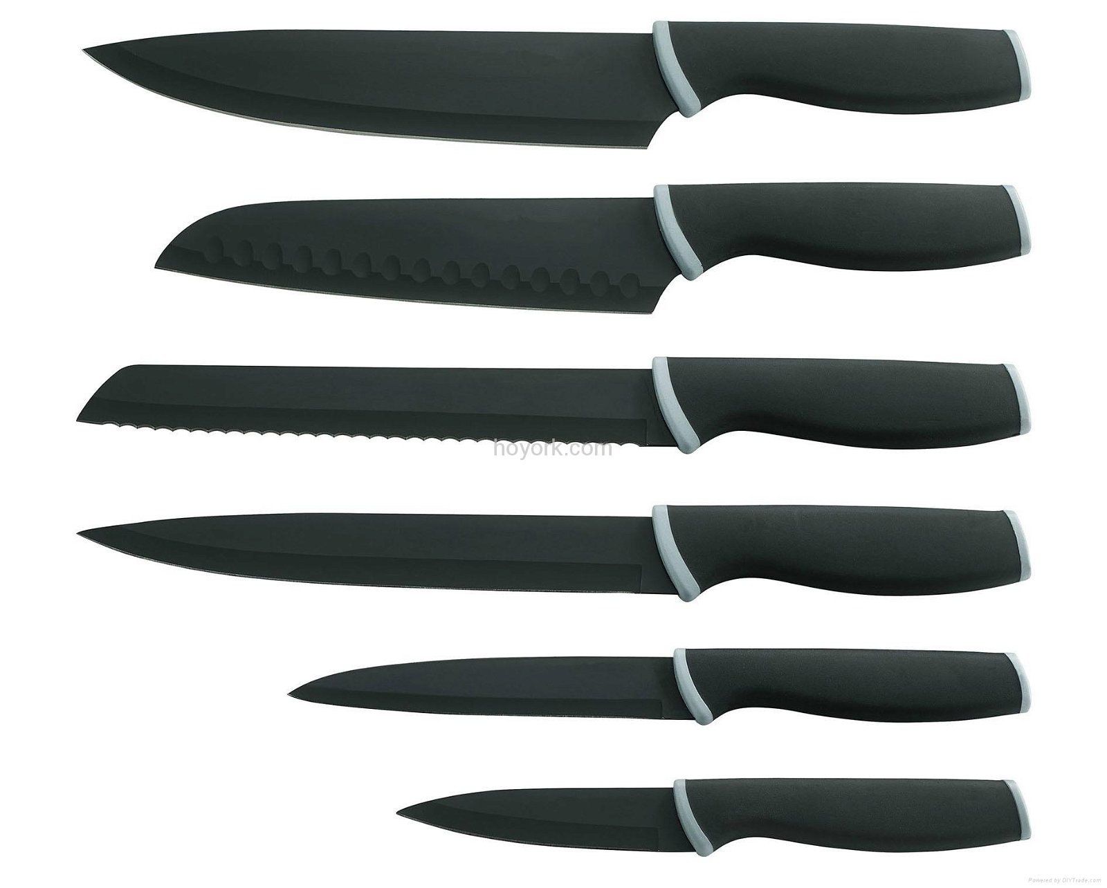non-stick coating knife set with soft  handle