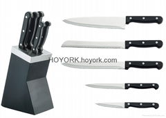 6 piece stainless steel  kitchen knife block set