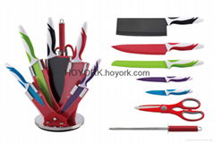 8 piece Stainless Steel non-stick coating  Knife Set with Acrylic Stand