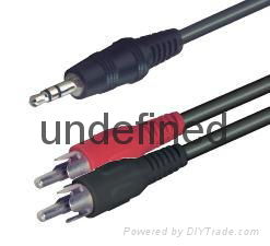 3.5mm stereo male to 2*RCA male cable 