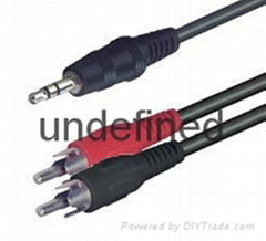 3.5mm stereo male to 2*RCA male cable 