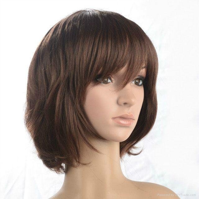 popular short red bob with bangs synthetic hair wigs for black women