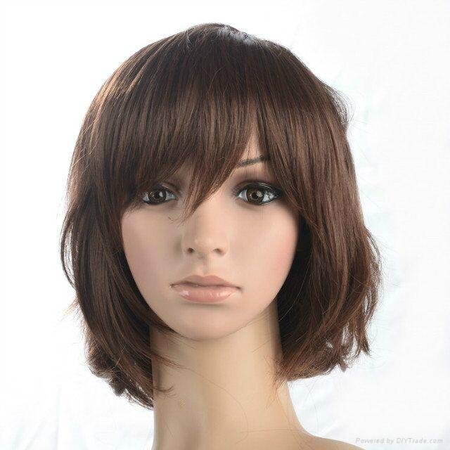 popular short red bob with bangs synthetic hair wigs for black women 2