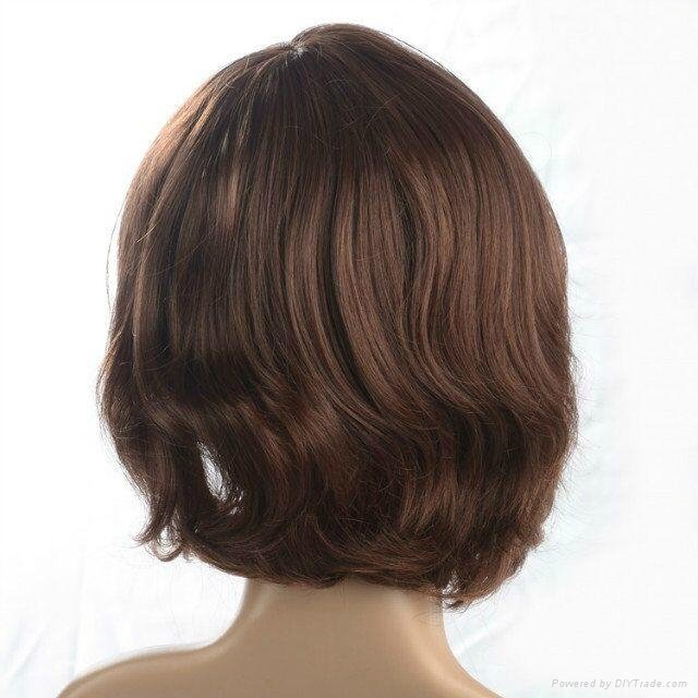 popular short red bob with bangs synthetic hair wigs for black women 4