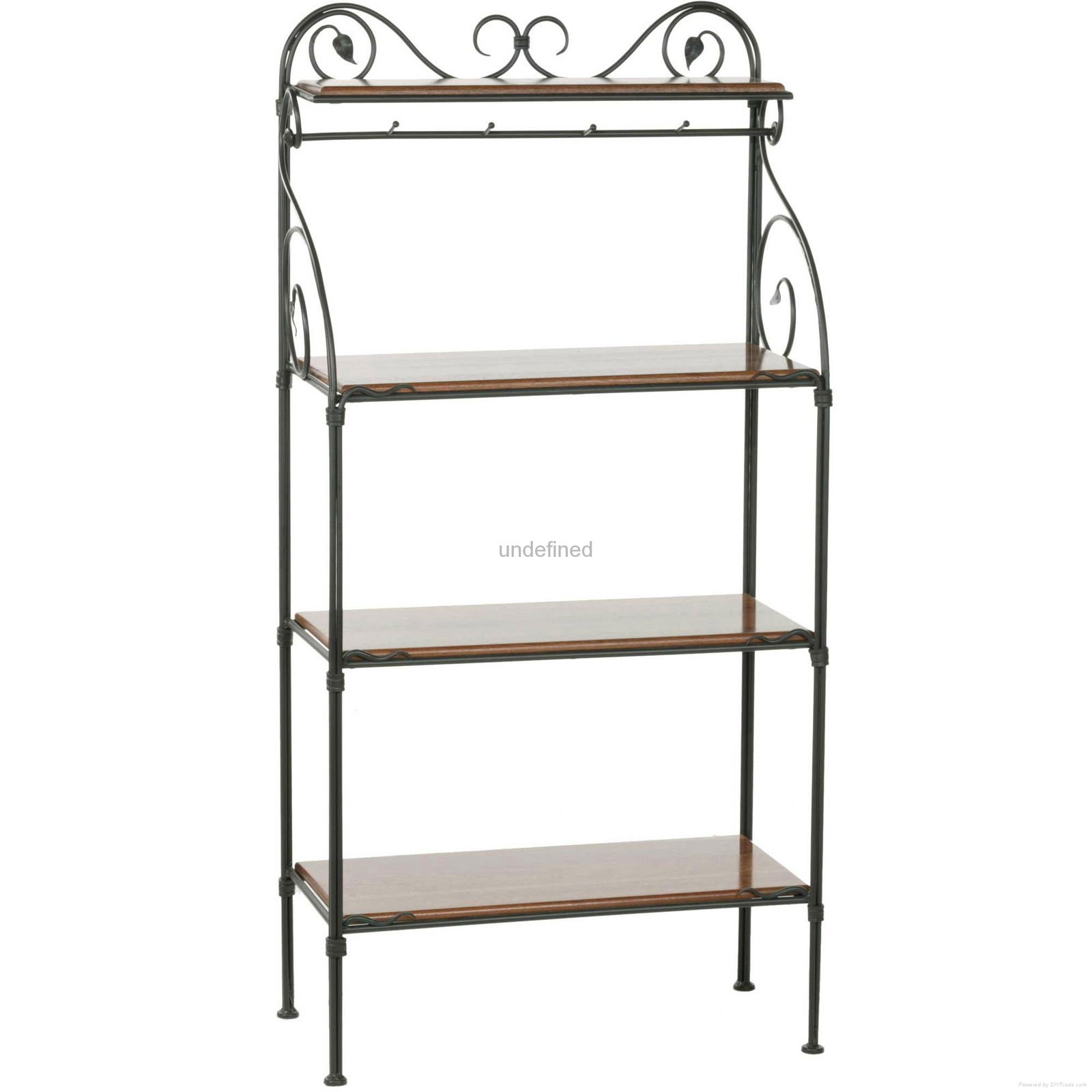 HLC Wrought Iron Bakers Rack Metel Finish Satin Black MC0002BK 5