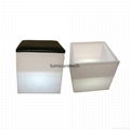 LED padded Cubes illuminated Open cube with cushion