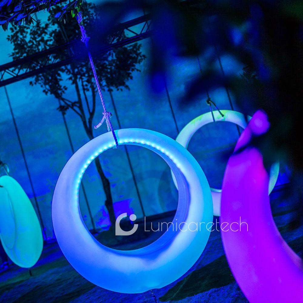 plastic colorful led outdoor furniture swing garden swing 3