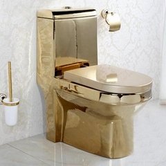 High quality bathroom golden plated one piece toilet