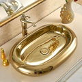 New item golden plated bathroom wash basin sink 3