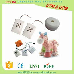 rechargeable battery via usb sound music led light module for kids plush toys