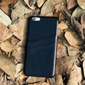 Full grain black leather phone case for