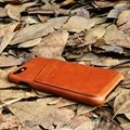 Cognac leather case phone with card slots 4