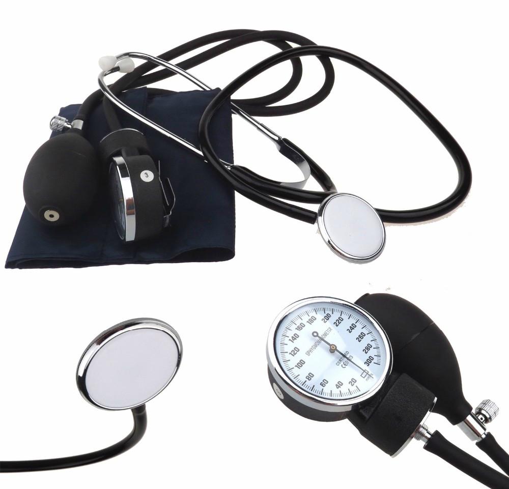 Blood Pressure Monitor Nylon Cuff Manual Sphygmomanometer & Stethoscope BP Kit 2