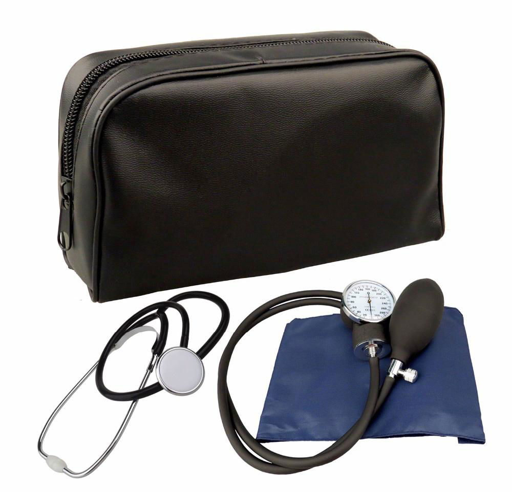 Blood Pressure Monitor Nylon Cuff Manual Sphygmomanometer & Stethoscope