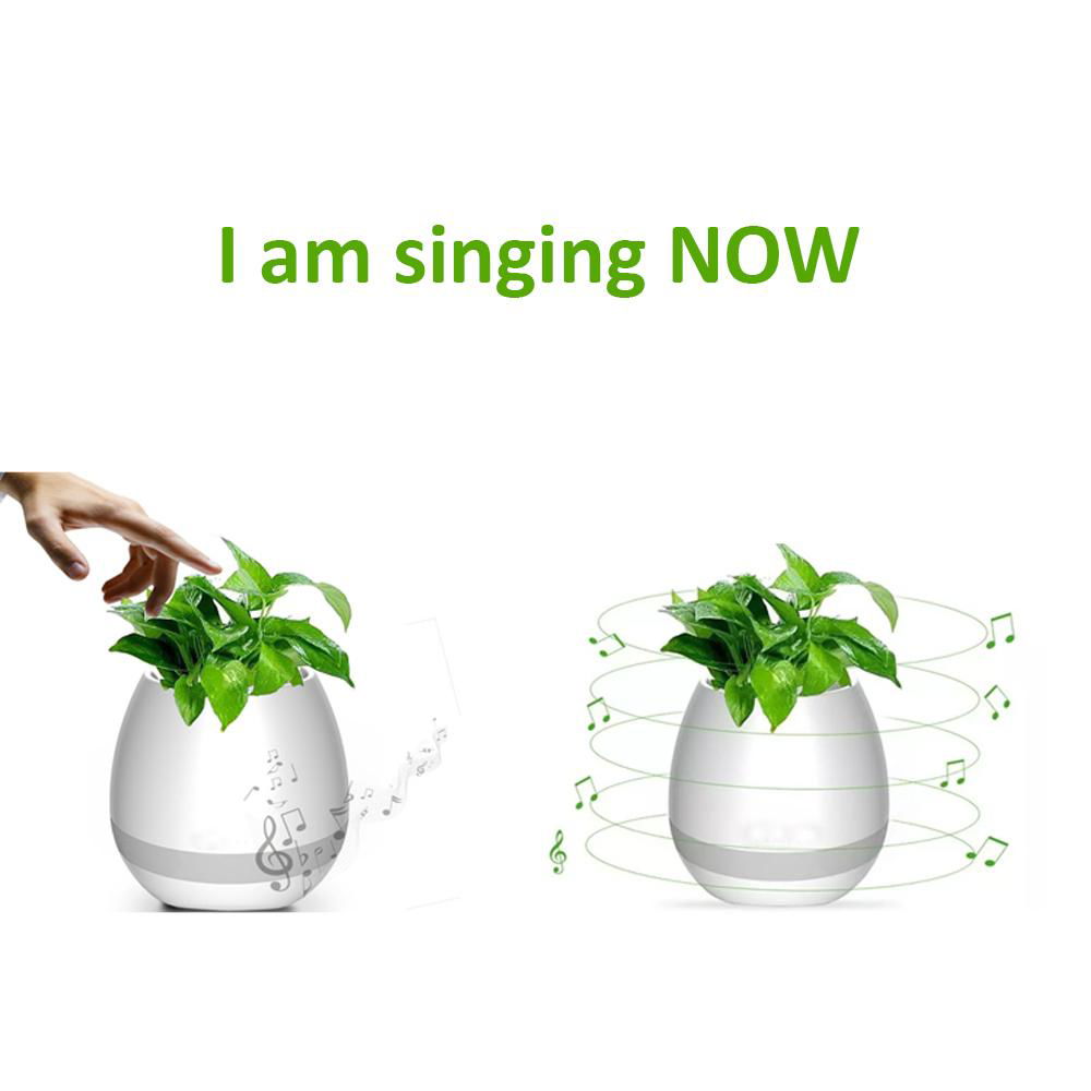 2017 New Arrival Green Plant Smart Touch Music Bluetooth Flowerpot Plastic Flowe 2