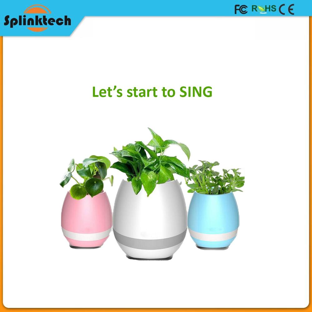 2017 New Arrival Green Plant Smart Touch Music Bluetooth Flowerpot Plastic Flowe 5