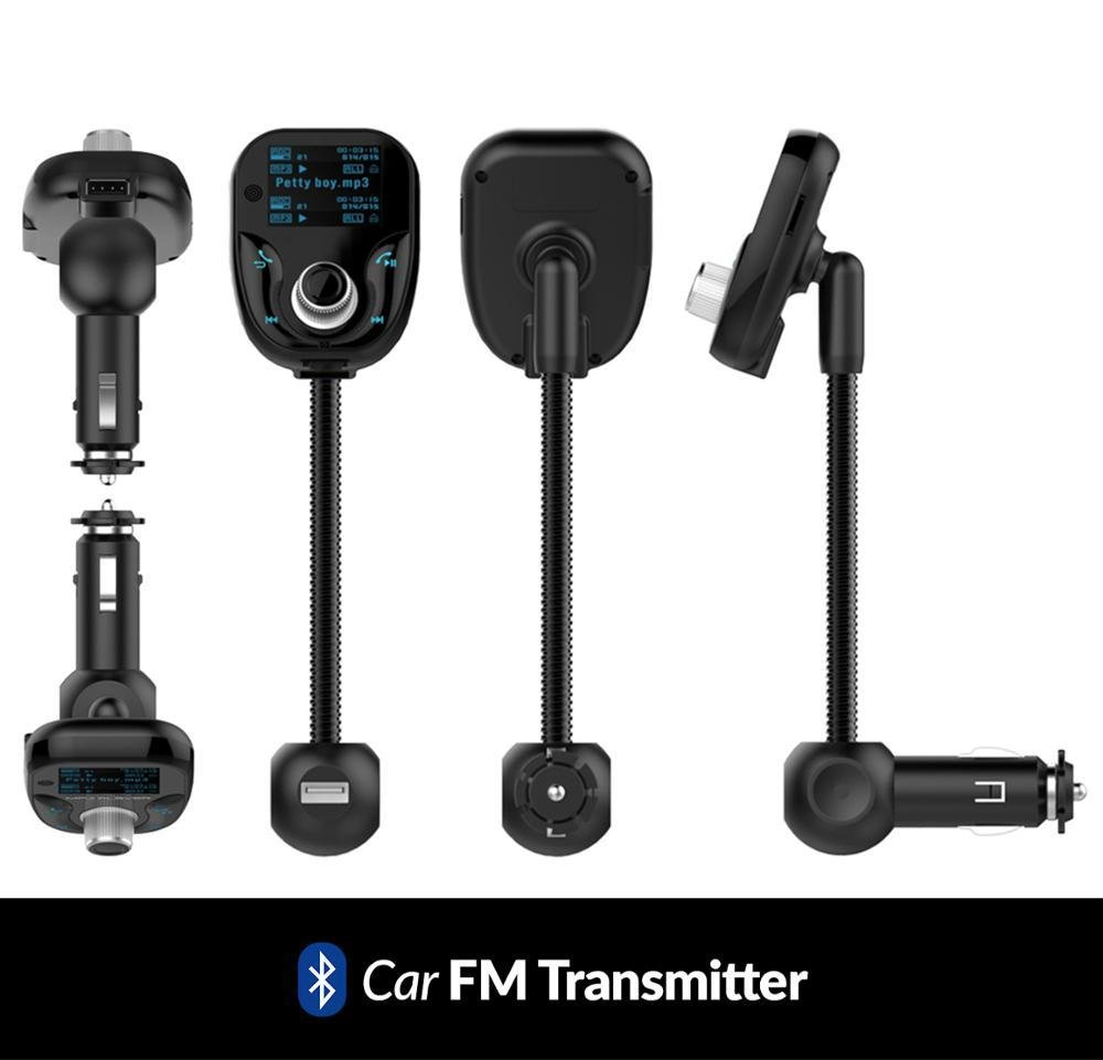 Travel Bluetooth FM Transmitter Car Charger Kit With MP3 Radio SD Card Function,