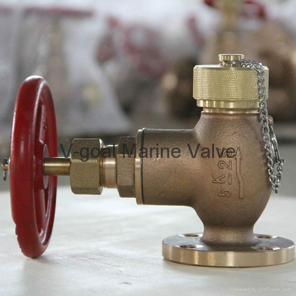 JIS Marine Bronze Globe Angle Hose Valve 5K 10K F7334 VG (China