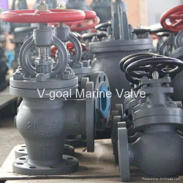 JIS Marine Cast Steel Check Globe Angle Valve 5K 10K 20K