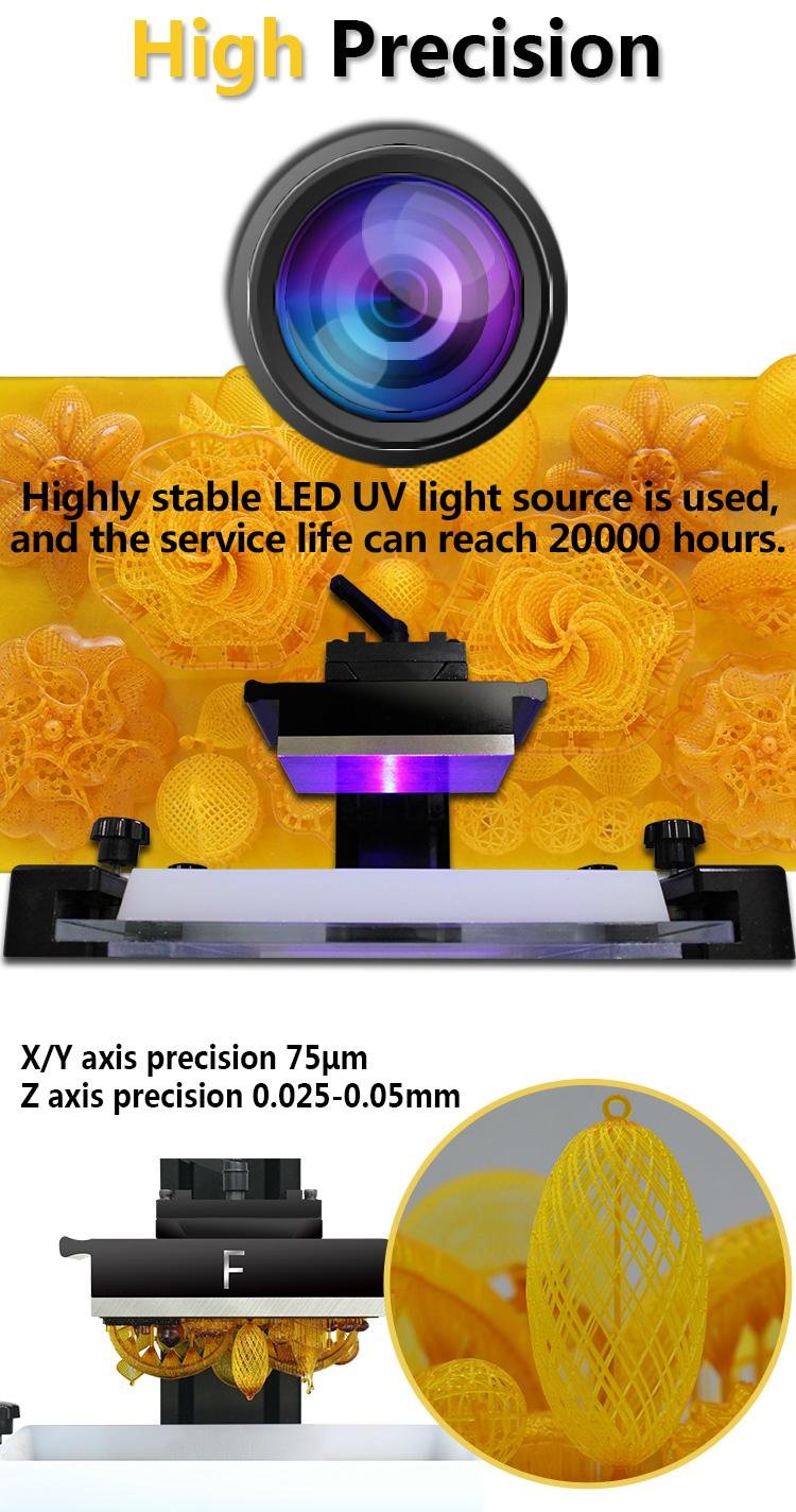 Hot Sale Amazing and Incredible Precision Industrial Grade LED DLP Resin Printer 5