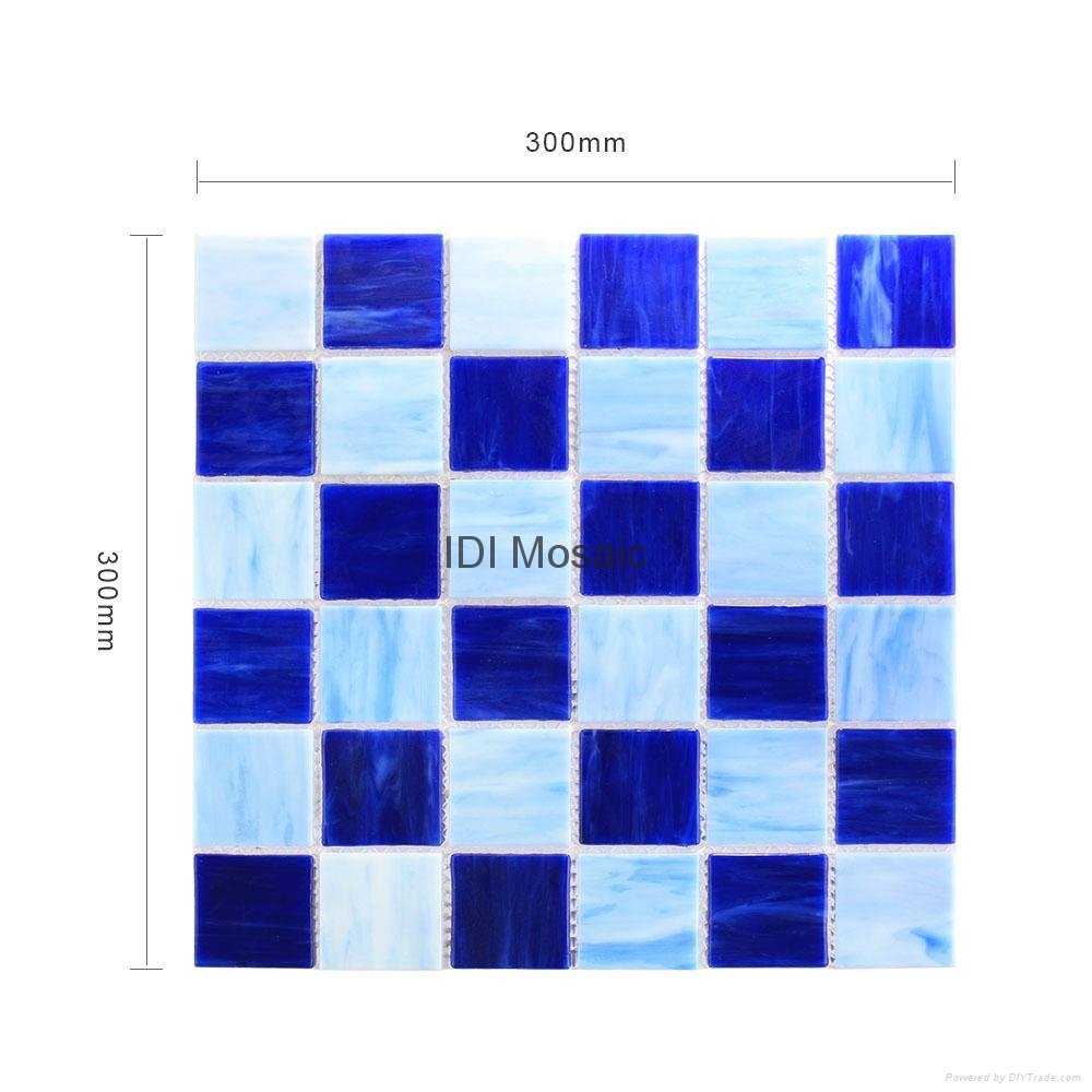 Building Material Fused Decorative Blue Floor Tile Stained Glass Mosaic 2