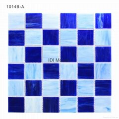 Building Material Fused Decorative Blue Floor Tile Stained Glass Mosaic