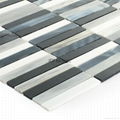 Colorful Black and White Floor Tile Wholesale Glass Mosaic 4